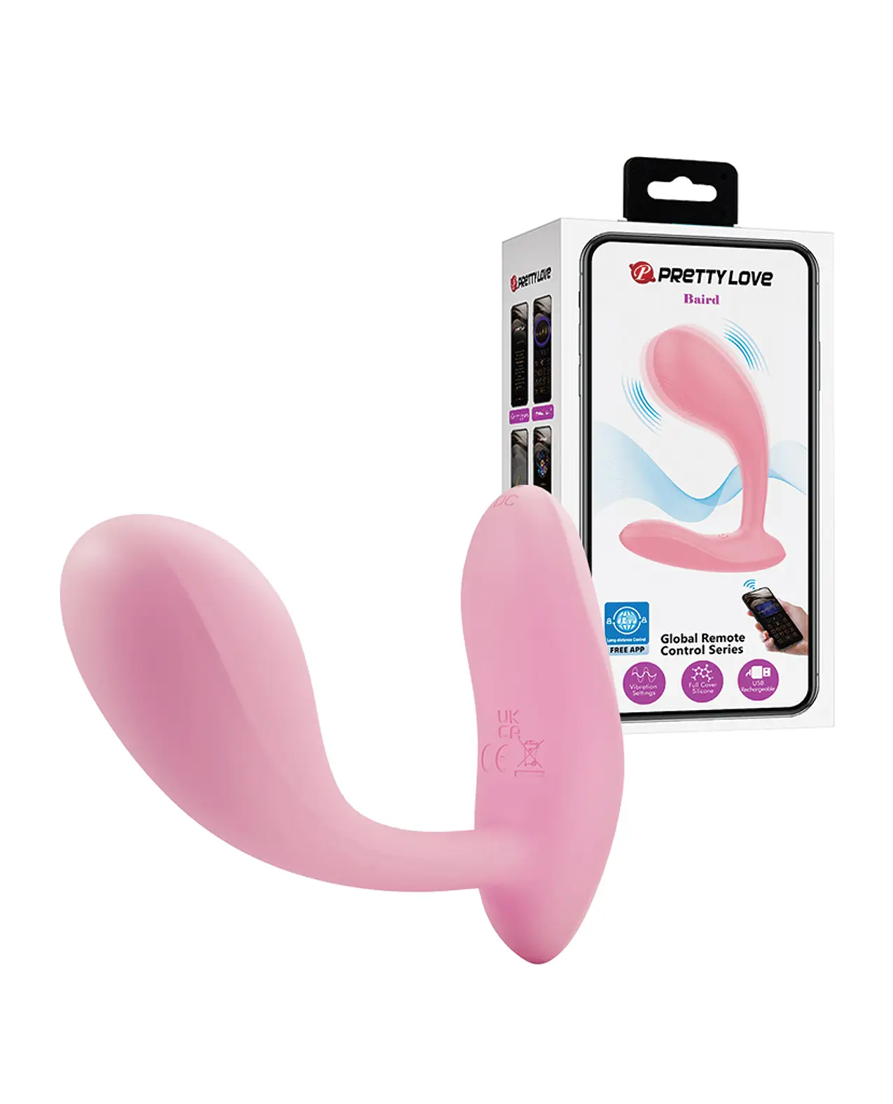 Pretty Love Baird App-Enabled Vibrating Butt Plug – Hot Pink