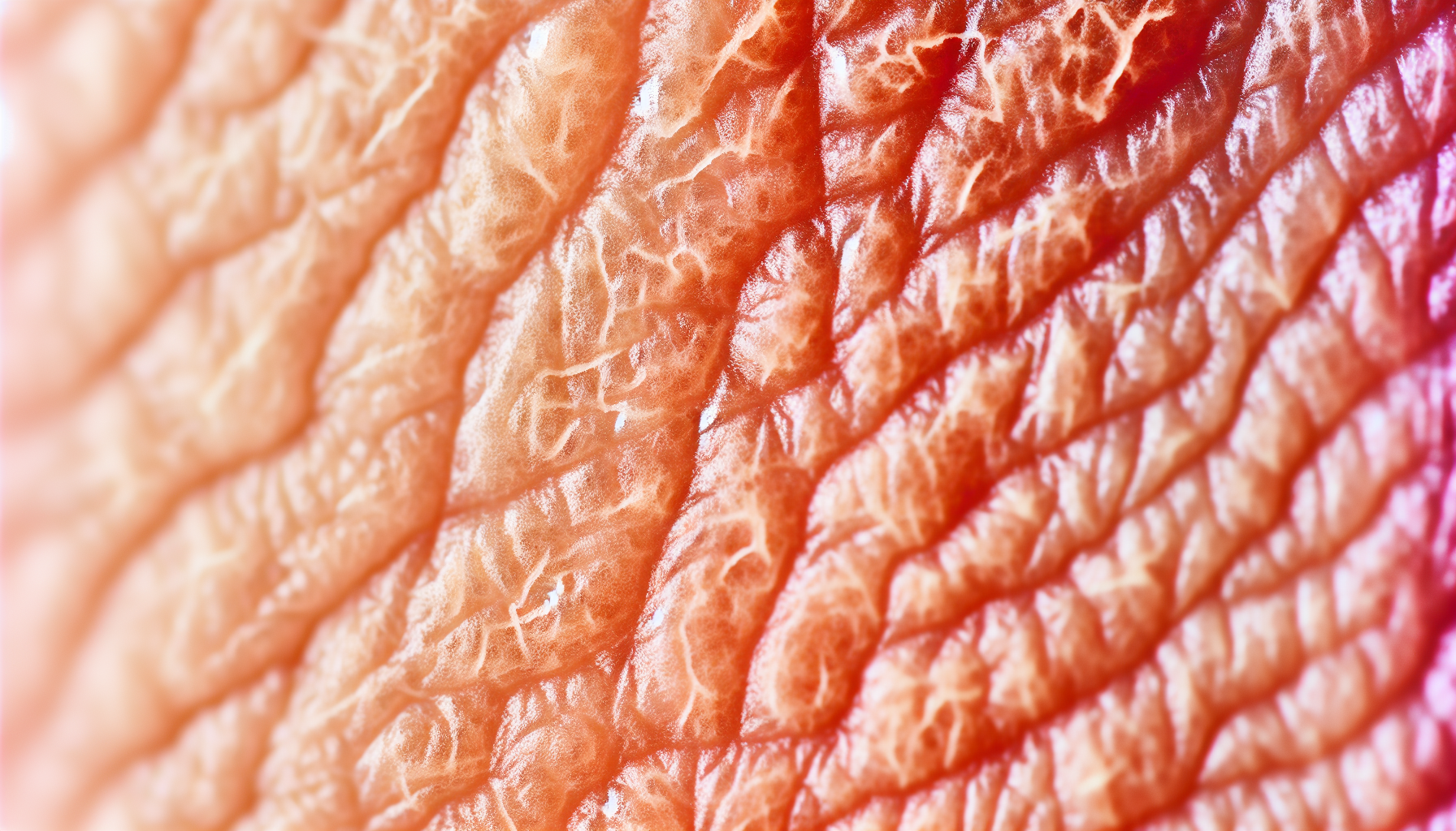 Close-up of aging skin with visible wrinkles