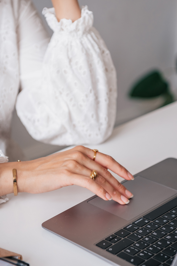 a woman on her laptop