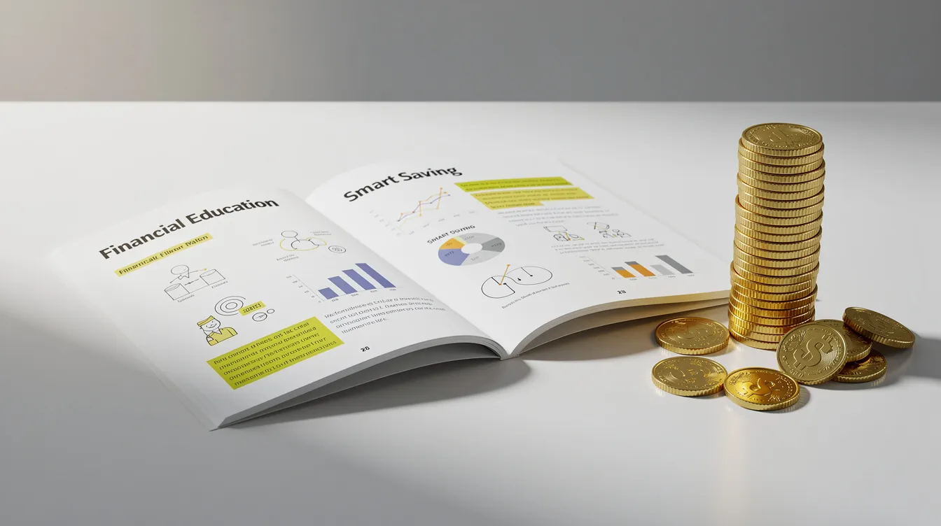 The image features an open educational booklet alongside a stack of gold coins, highlighting the importance of precious metals in retirement savings and investment strategies. This visual emphasizes the role of physical gold and silver coins in diversifying retirement accounts like IRAs and the precious metals market.