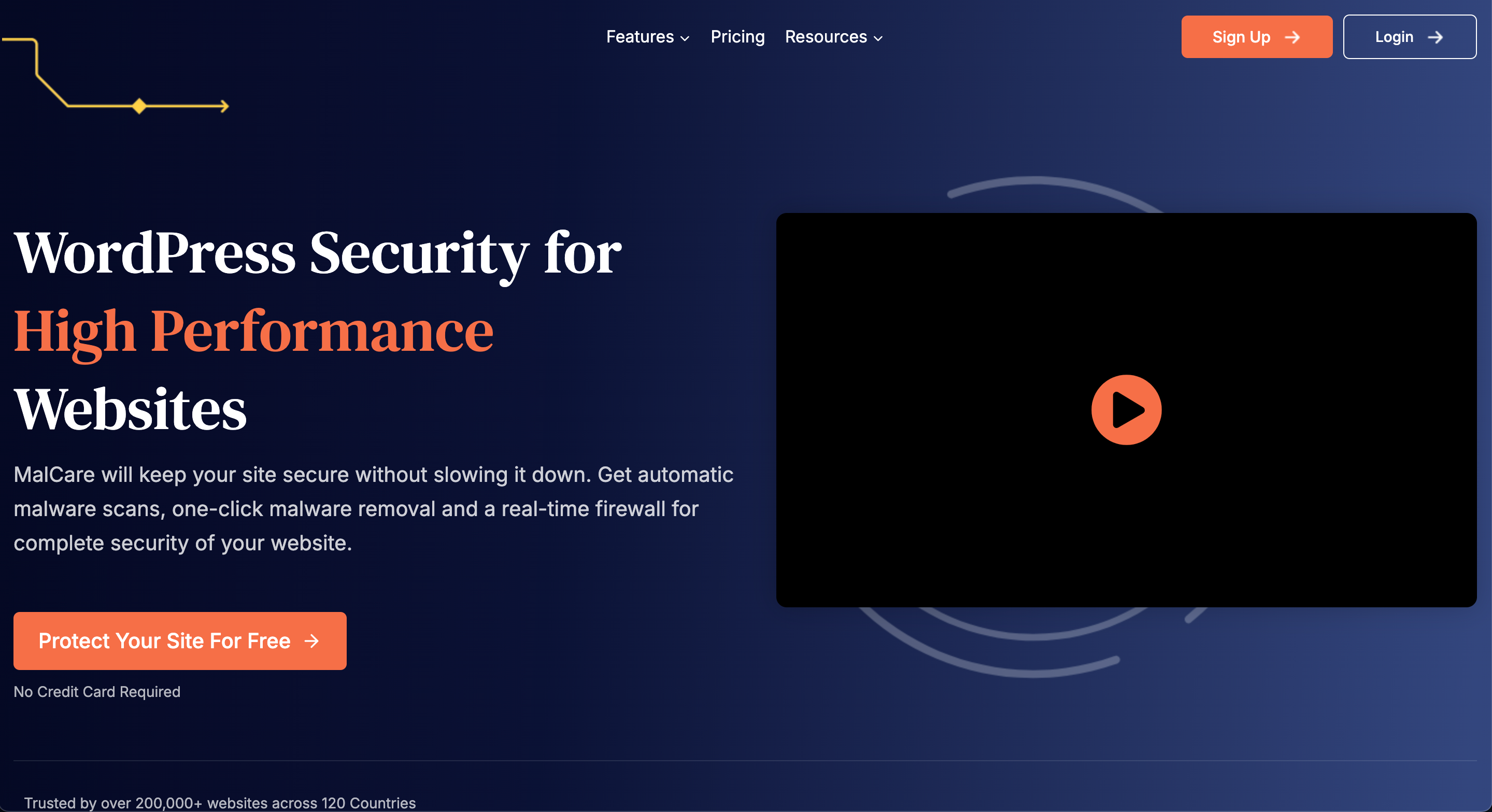 Screenshot der MalCare Website