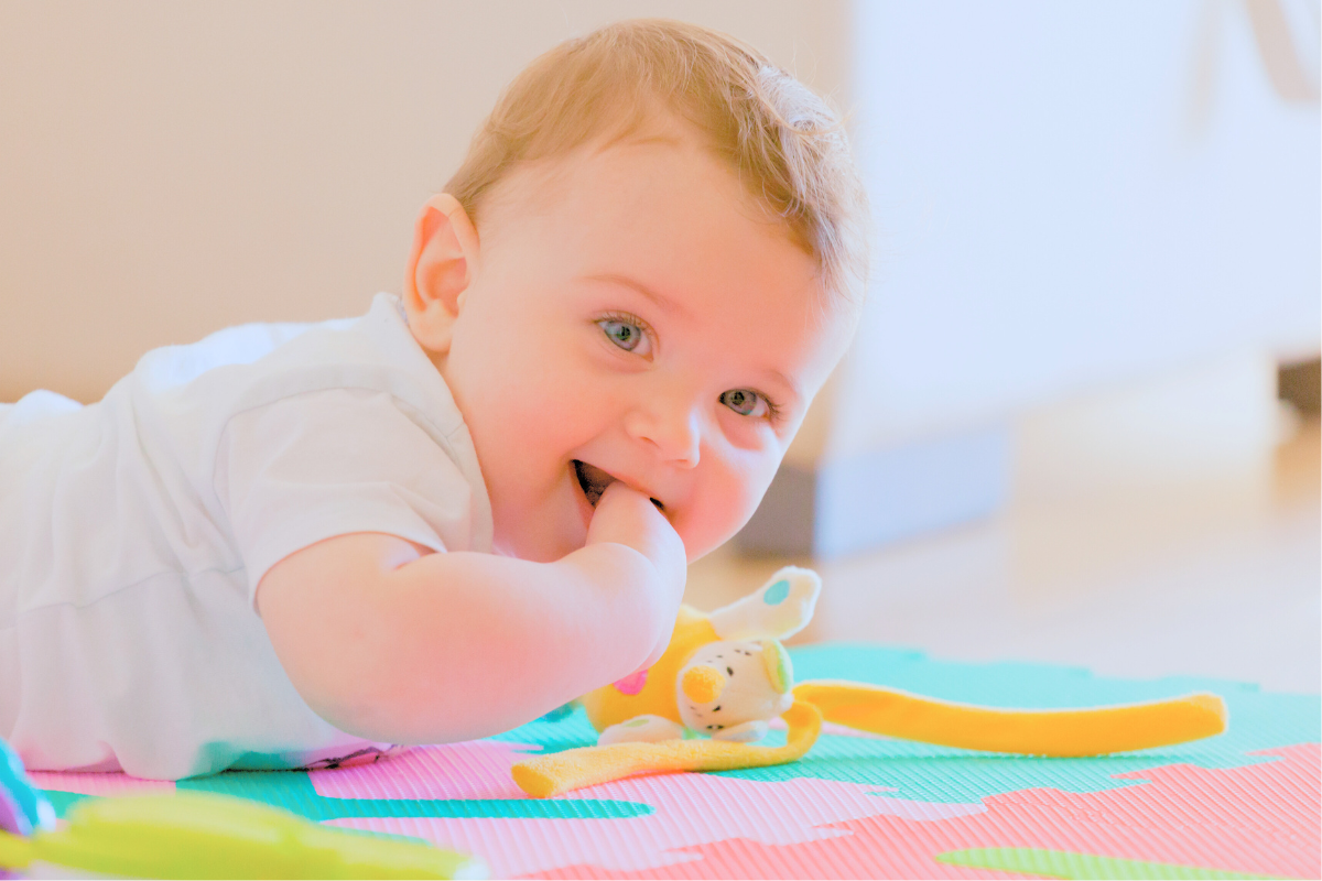 Baby doing tummy time