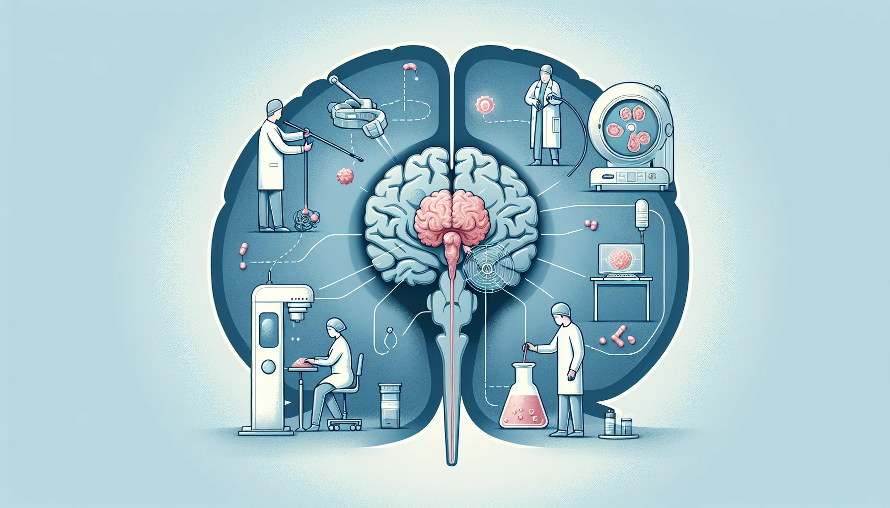 Illustration of treatment options for brain metastases