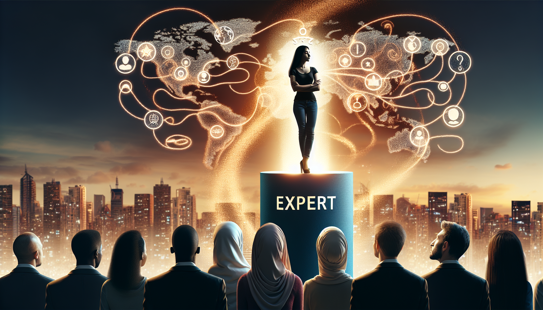 Illustration depicting the expertise myth in business