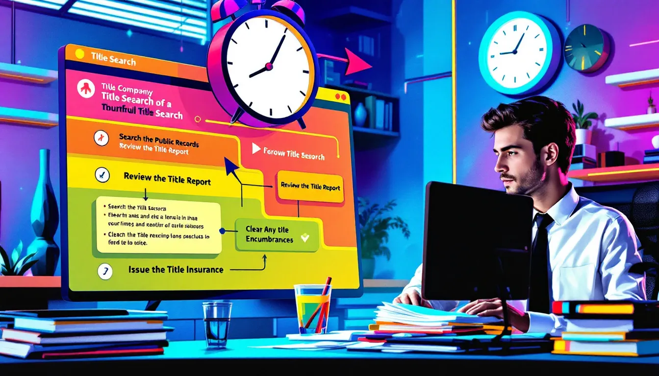 A title company conducting a thorough title search in a real estate transaction.