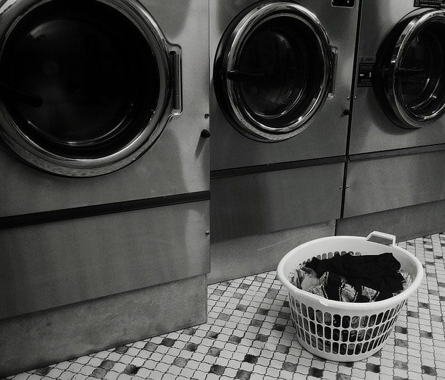 laundromat, launderette, laundry, basket, 