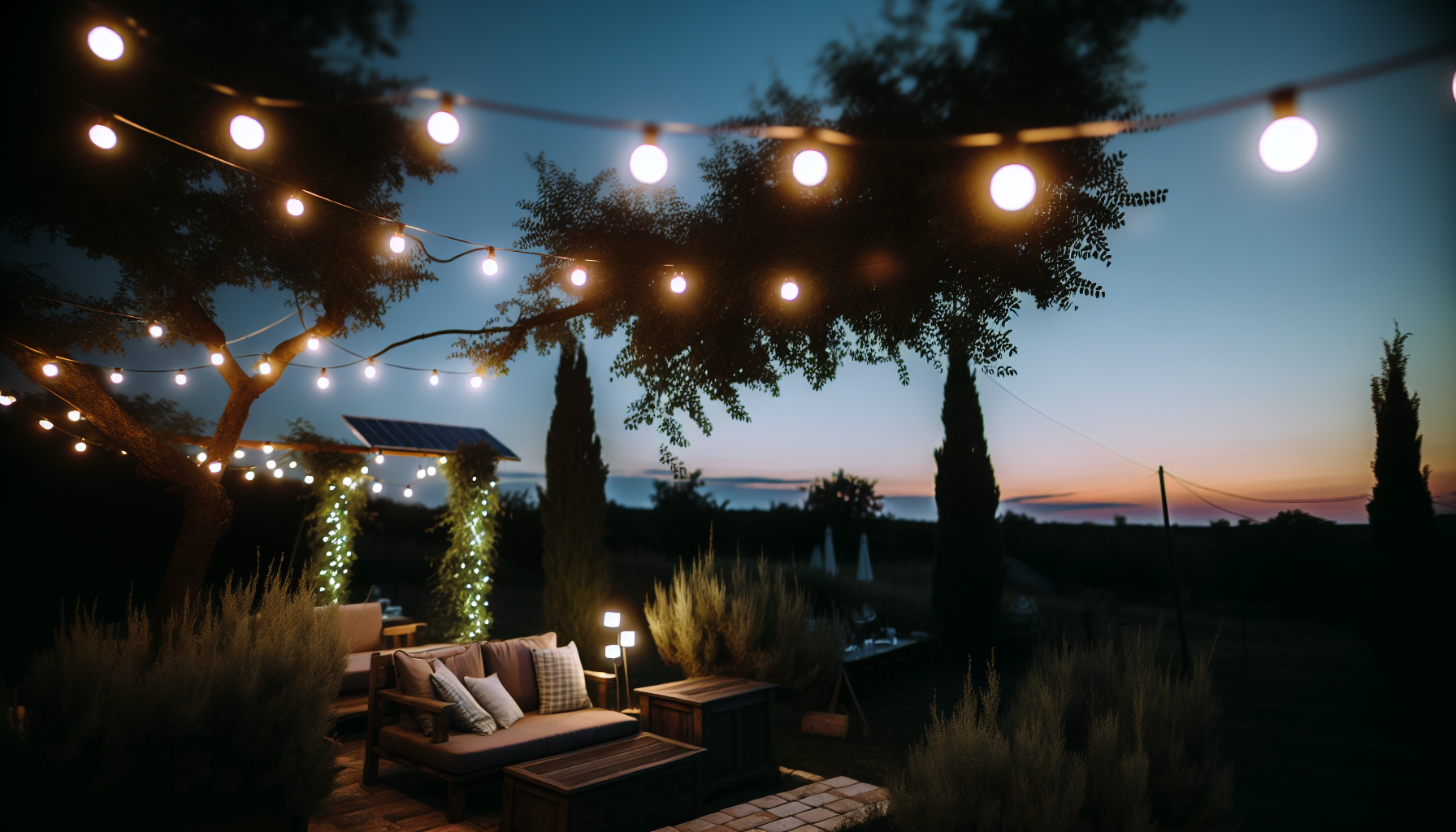 Enhancing outdoor space with solar string lights
