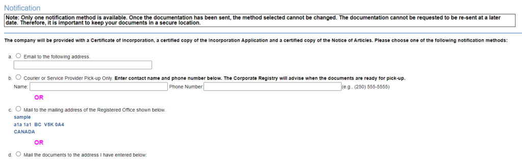 Registering a Corporation in BC