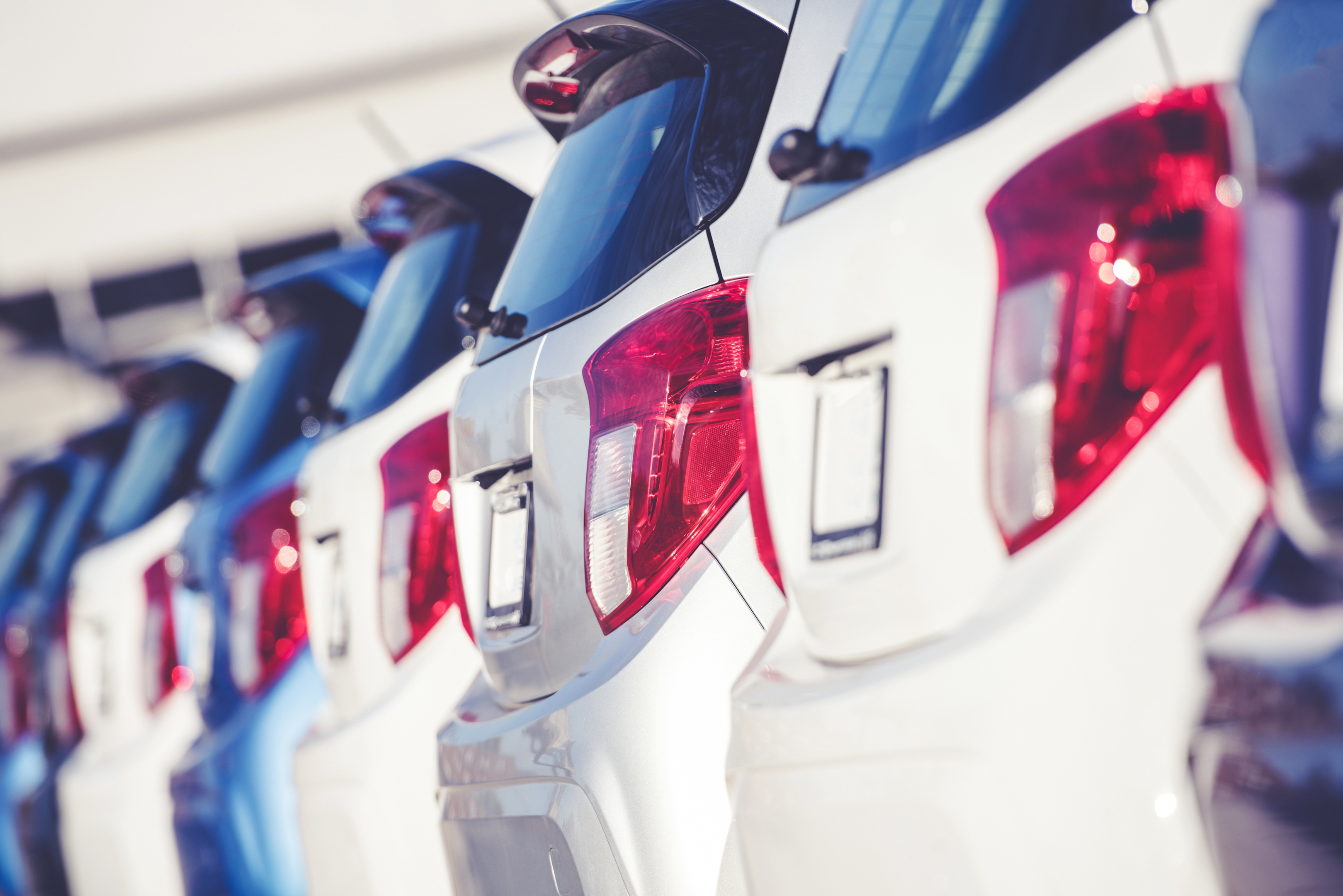 A car dealership with a variety of used cars for sale