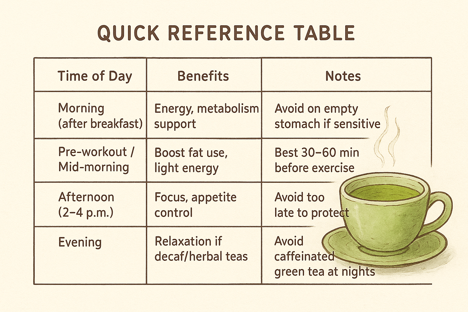 Quick Reference Table or Timeline
