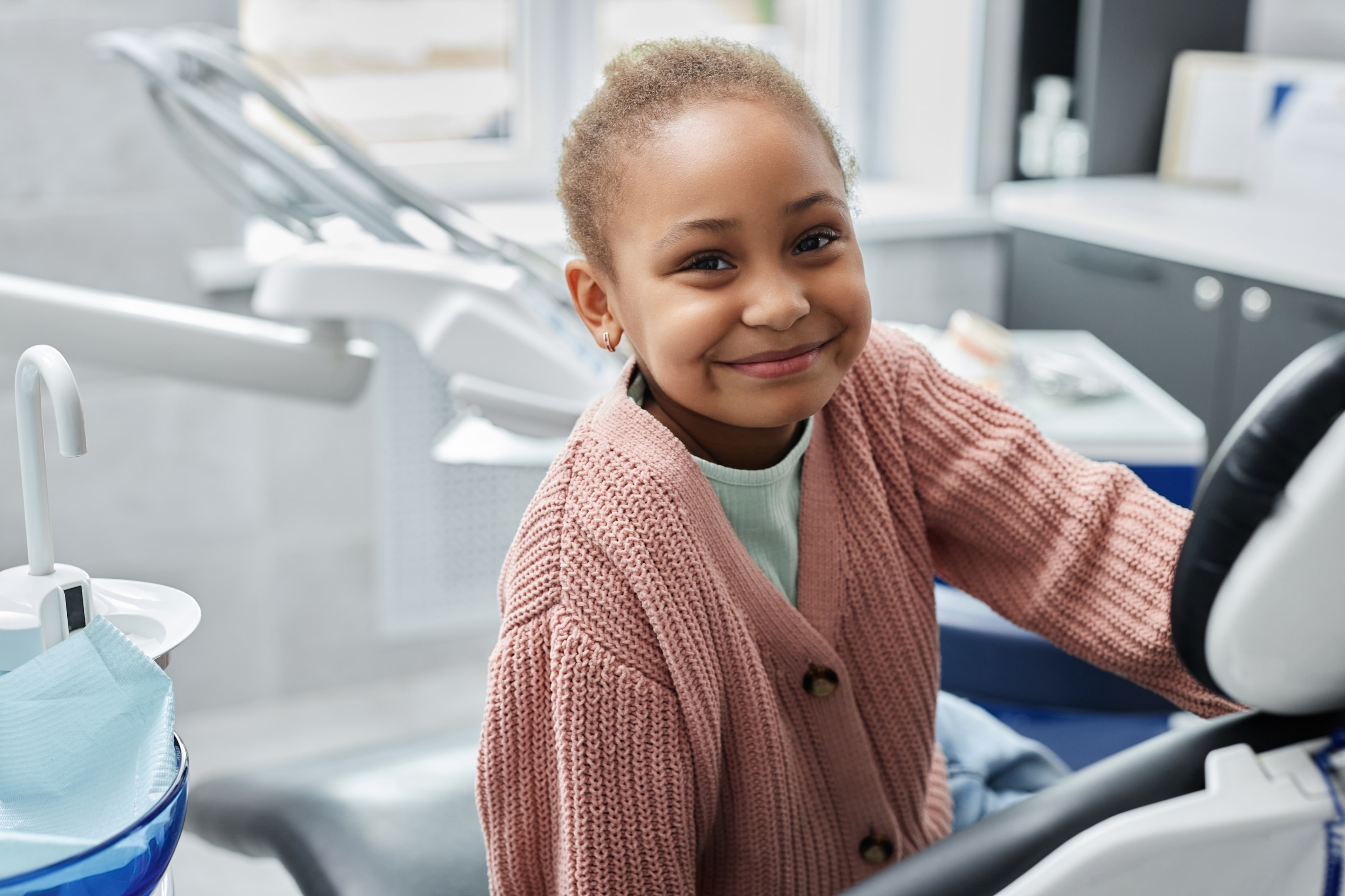 Girl waiting for orthodontic braces treatment