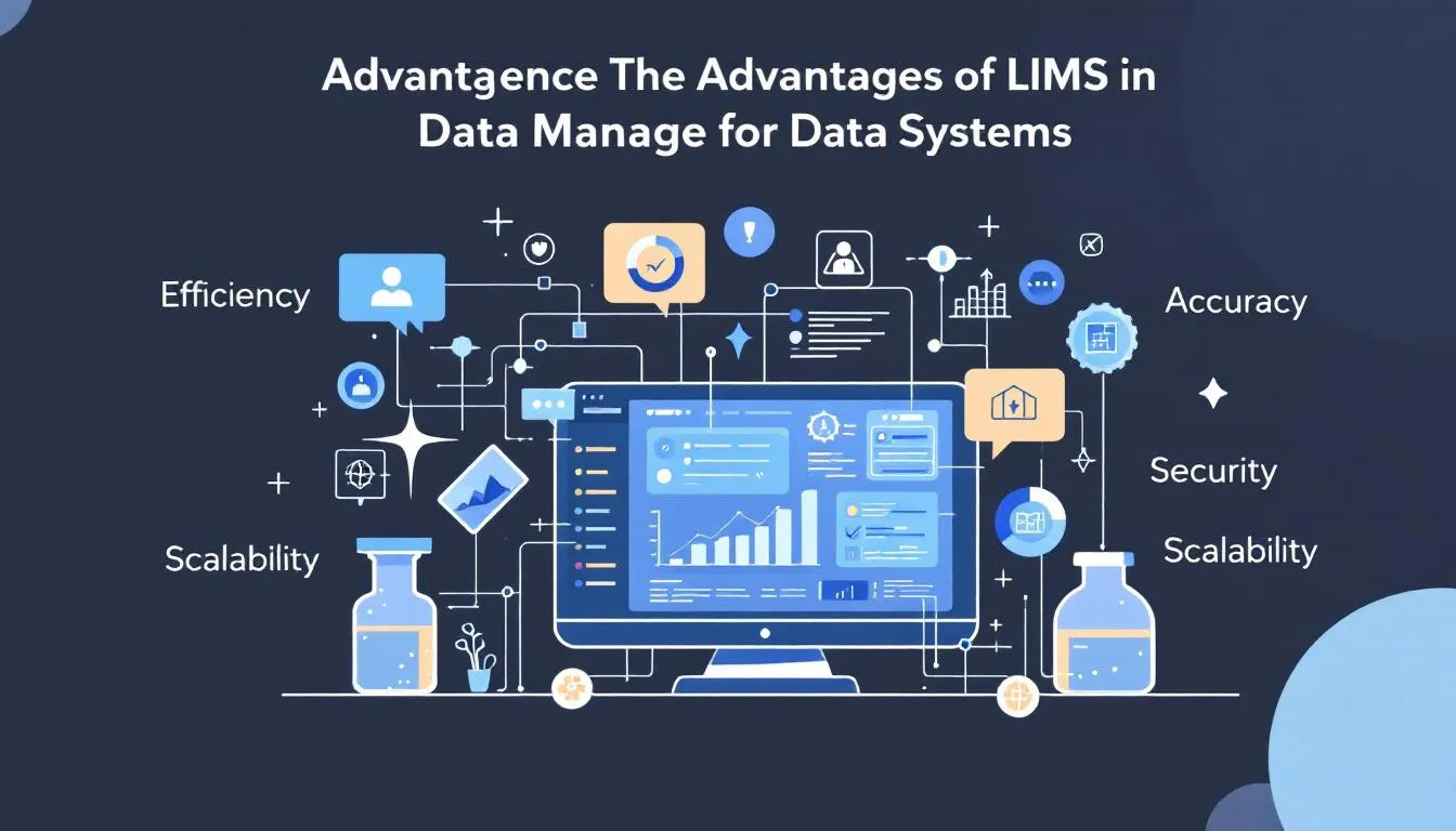 An illustration showing the advantages of LIMS in data management.