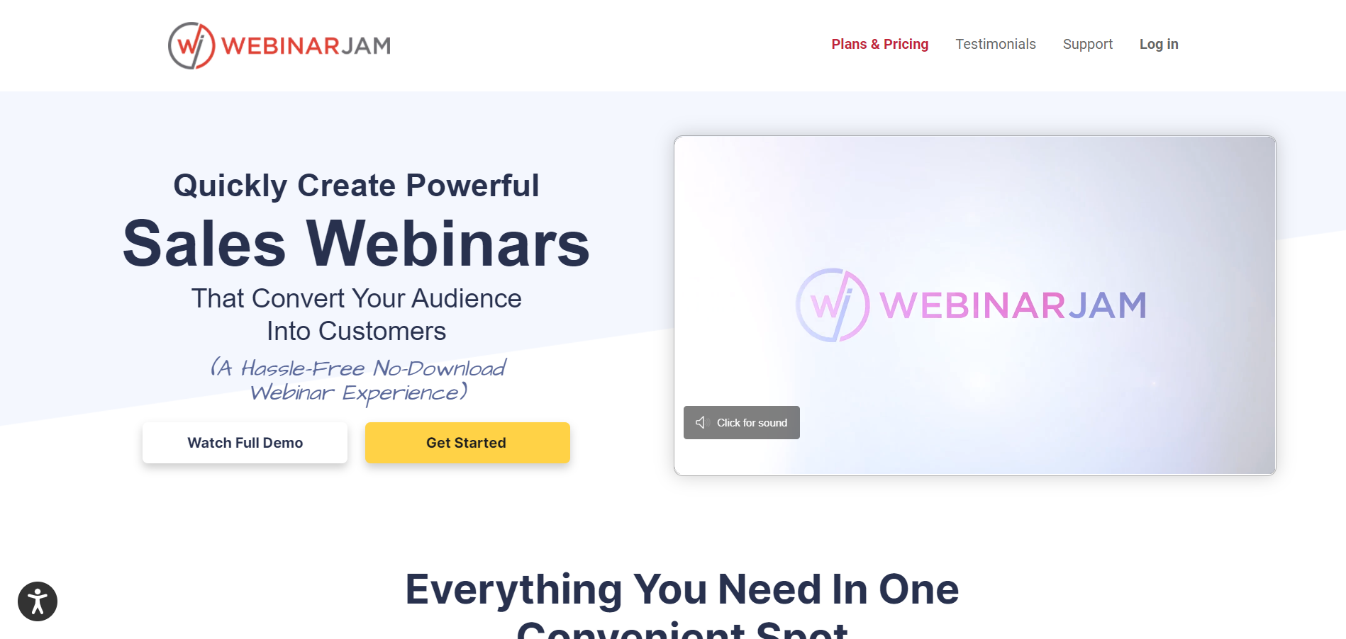 WebinarJam main page