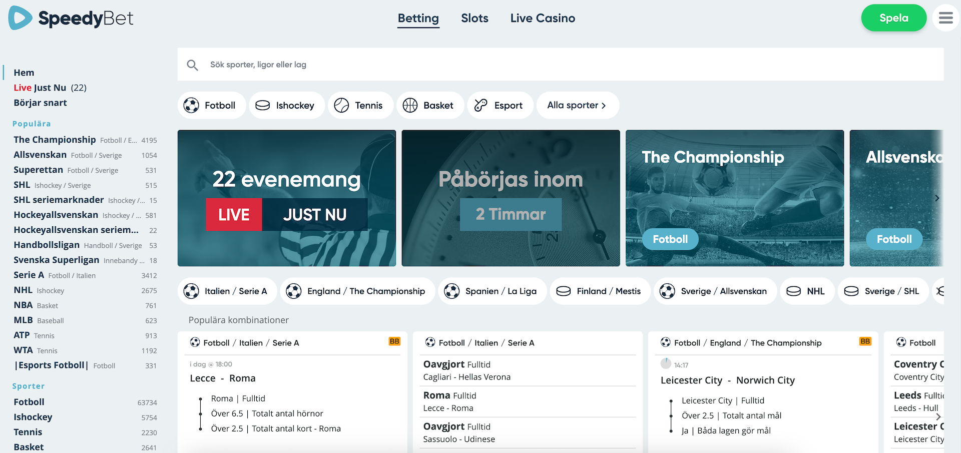 Betting hos SpeedyBet