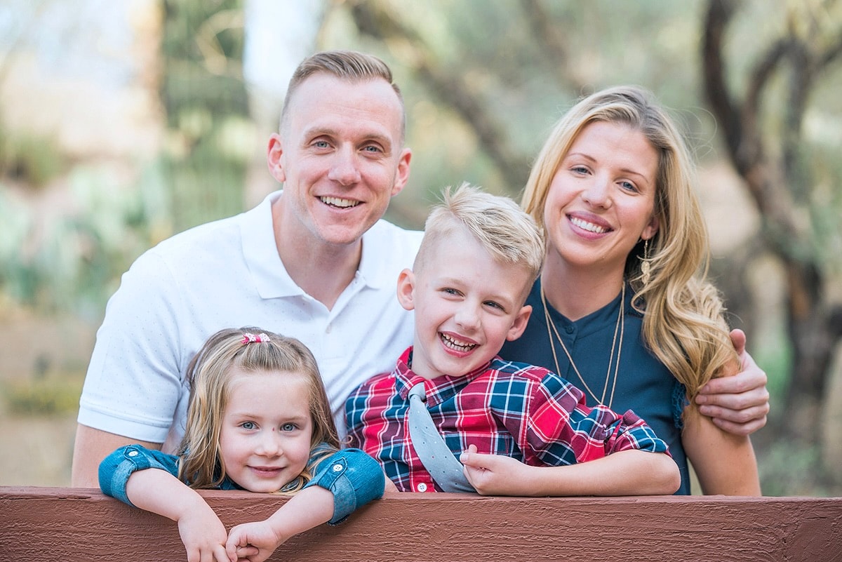 A planning session for a family photo shoot in Scottsdale at Royal Palms Resort.