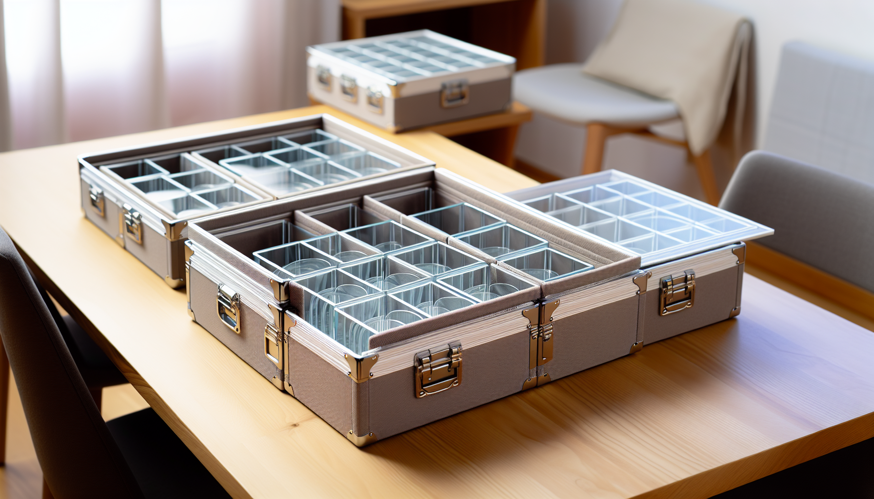 Safe storage solutions for square clear glass plates in specially designed boxes