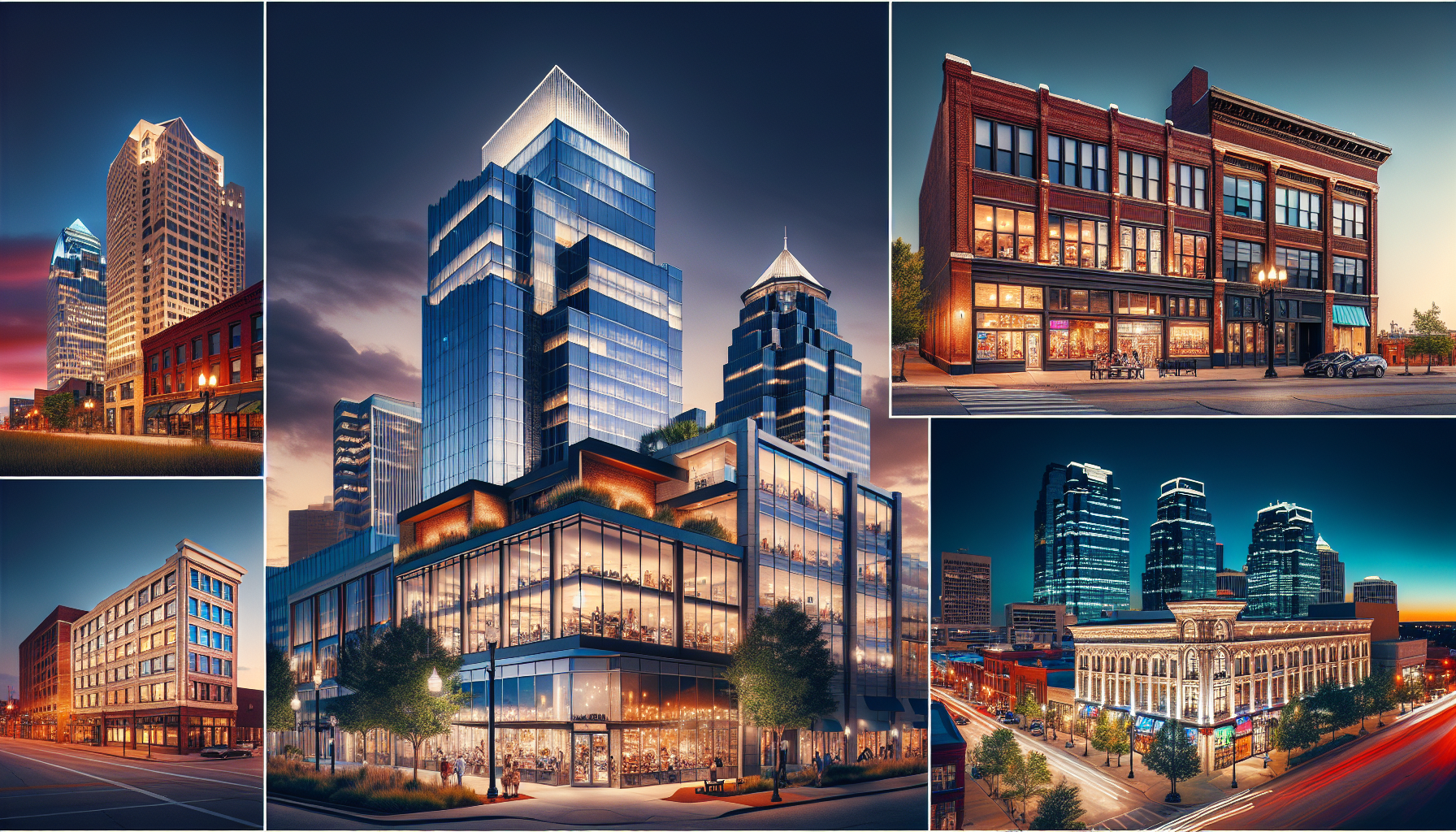 Diverse commercial properties in downtown Kansas City