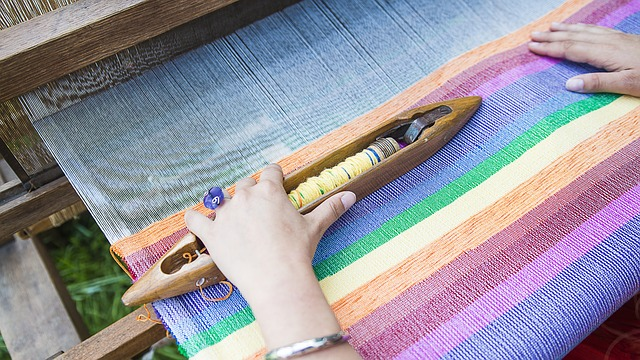 Traditional weaving with loom