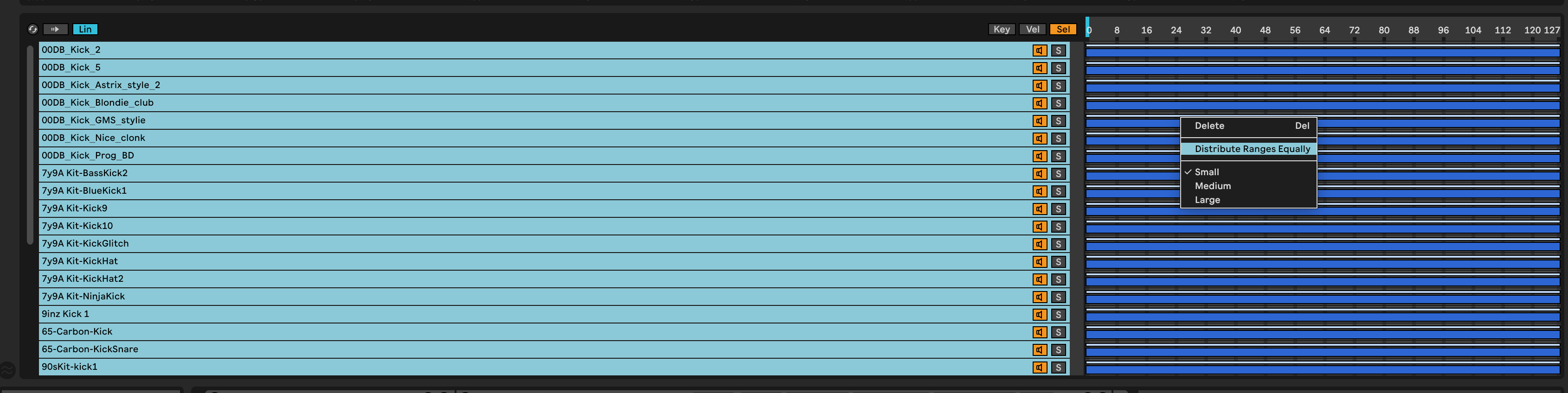 distribute ranges equally in ableton live