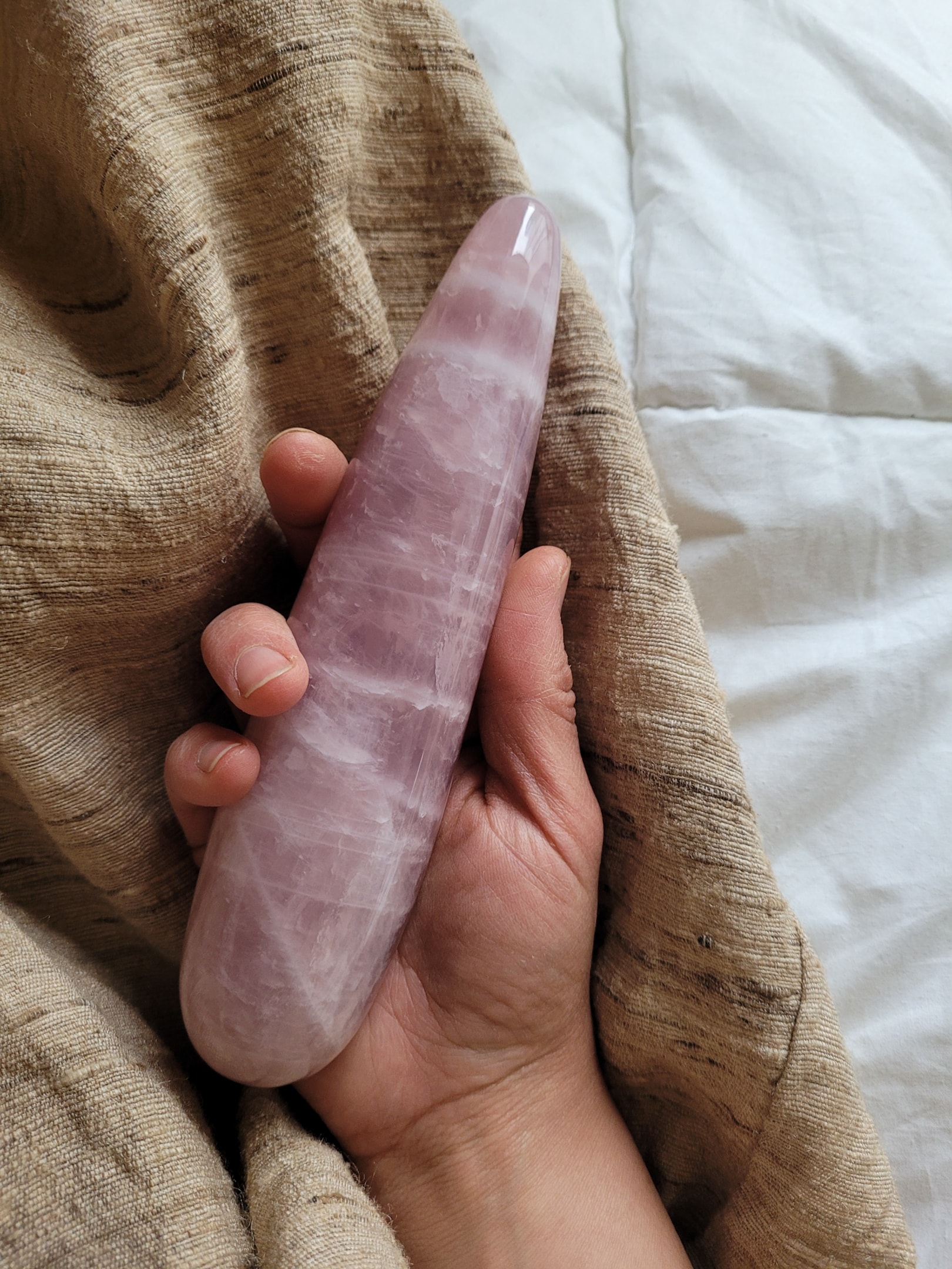 Rose Quartz wand for meditation practice
