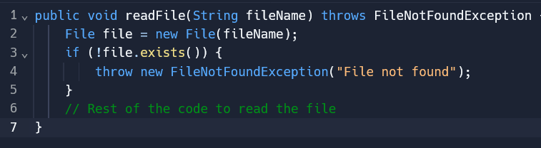 Java throw exception in java program