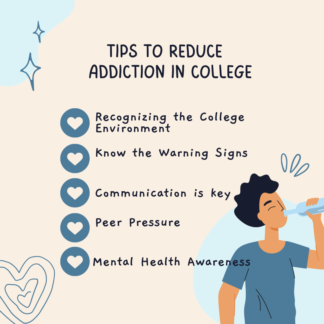 Tips of reducing and addressing addiction in college students - with the help of parents