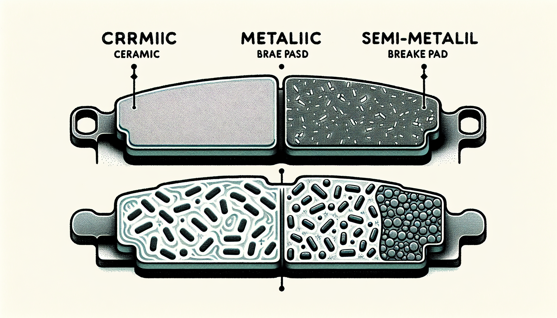 Illustration of brake pad materials