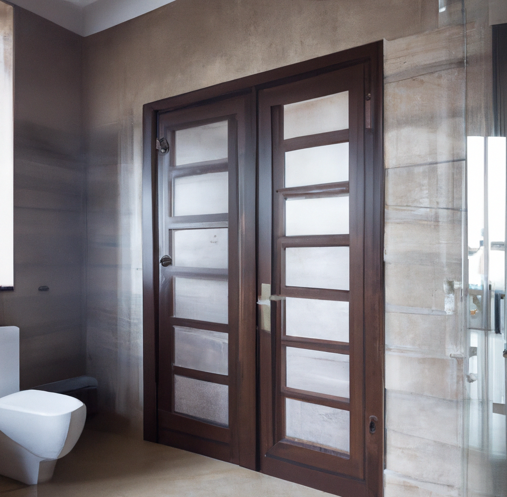 wooden bathroom door