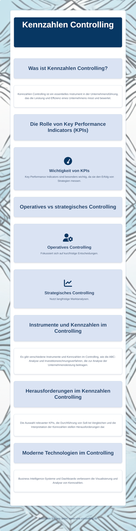 Wichtige Controlling Kennzahlen im Unternehmen: Übersicht als Infografik