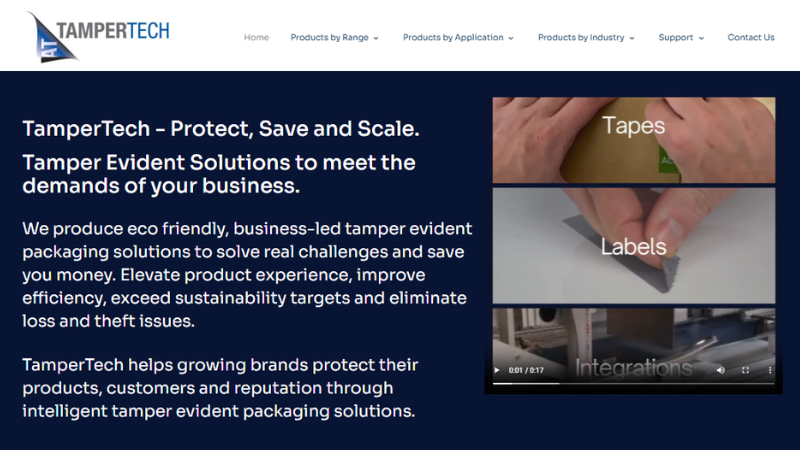 TamperTech website homepage