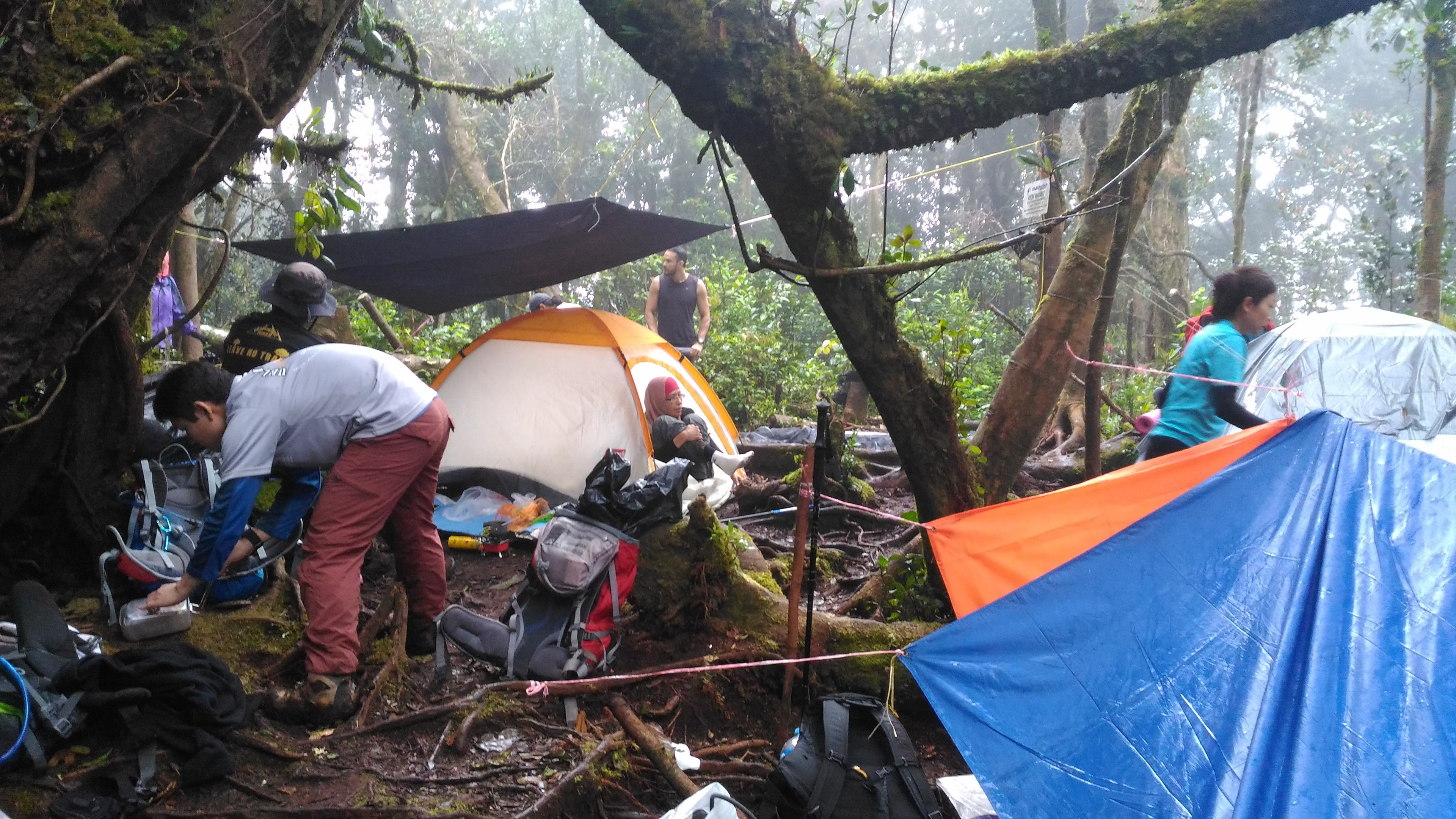 A pair of hiking boots and a backpack