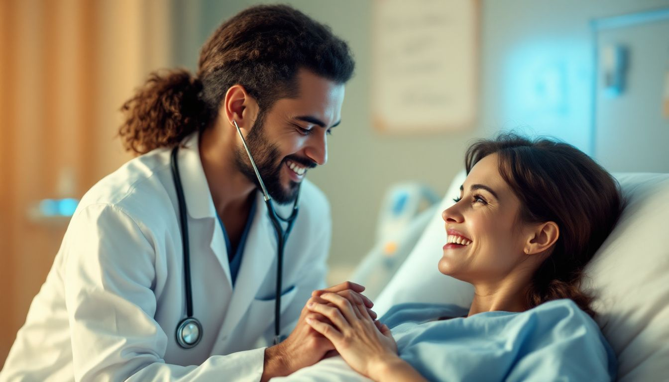 A medical professional providing care to a patient.