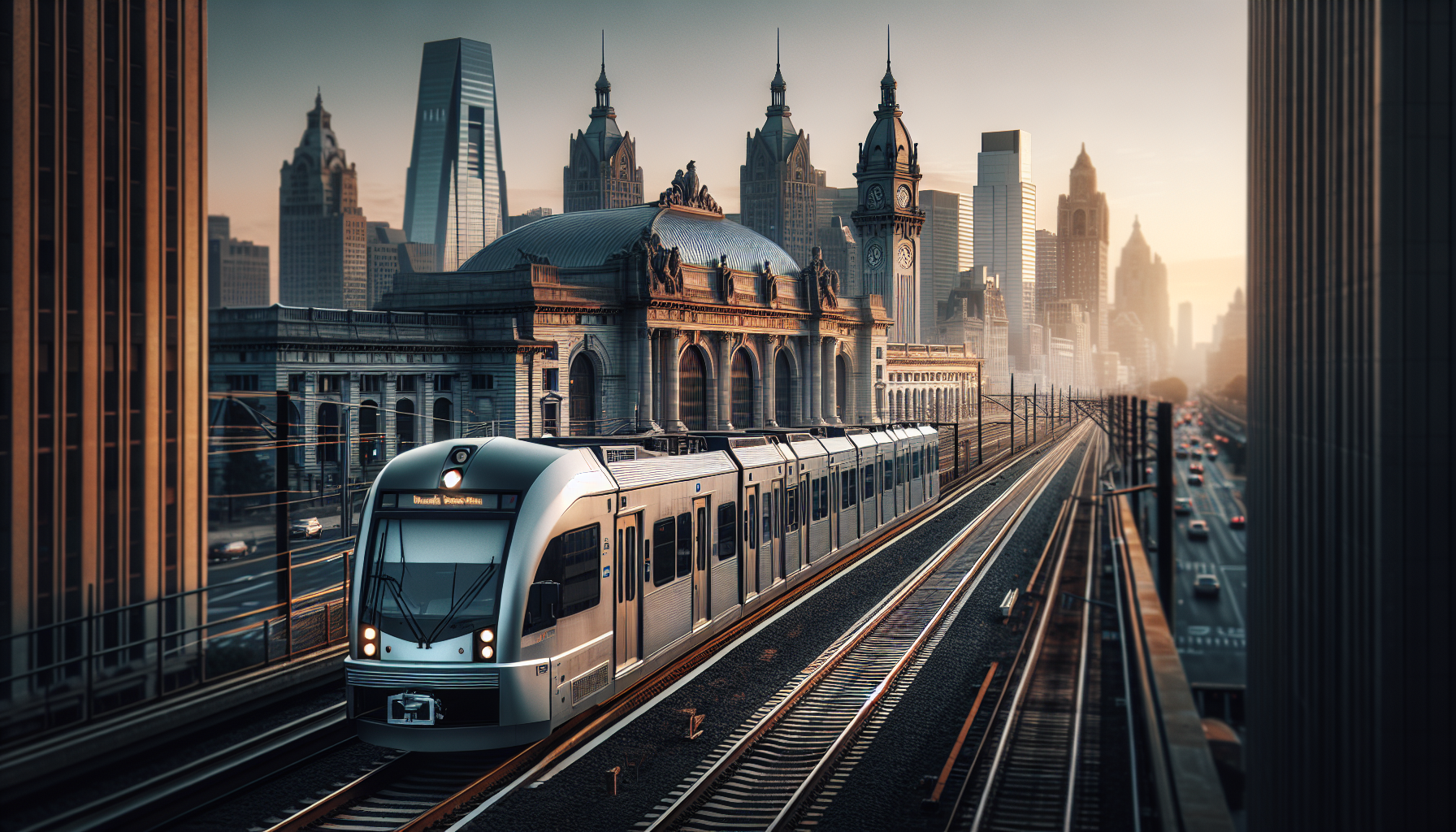 Newark Light Rail connecting to Newark Penn Station