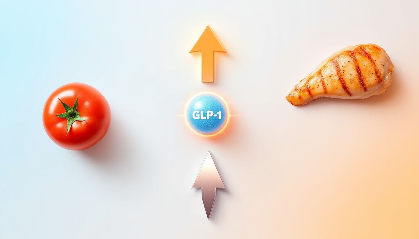 Illustration of GLP-1's role in weight loss and insulin sensitivity.