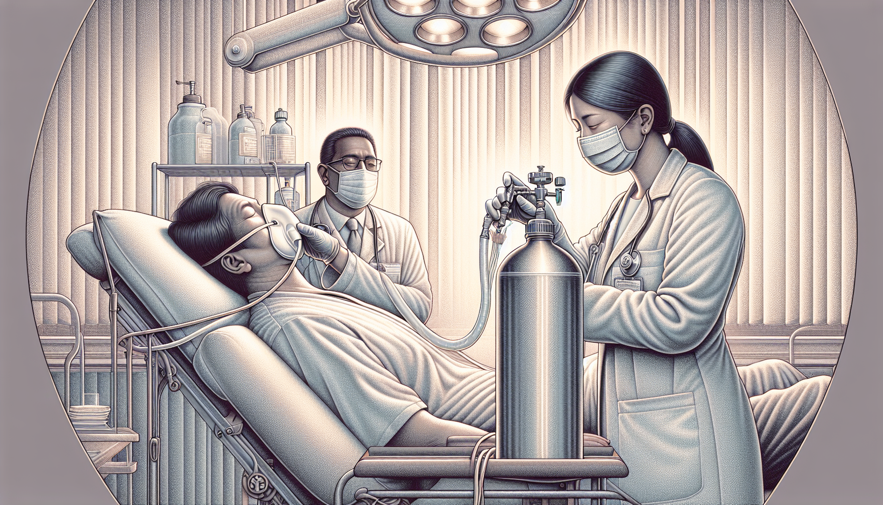 Medical professionals using nitrous oxide for sedation