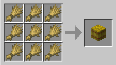 Crafting Recipe of Hay Bale in Minecraft 26.3