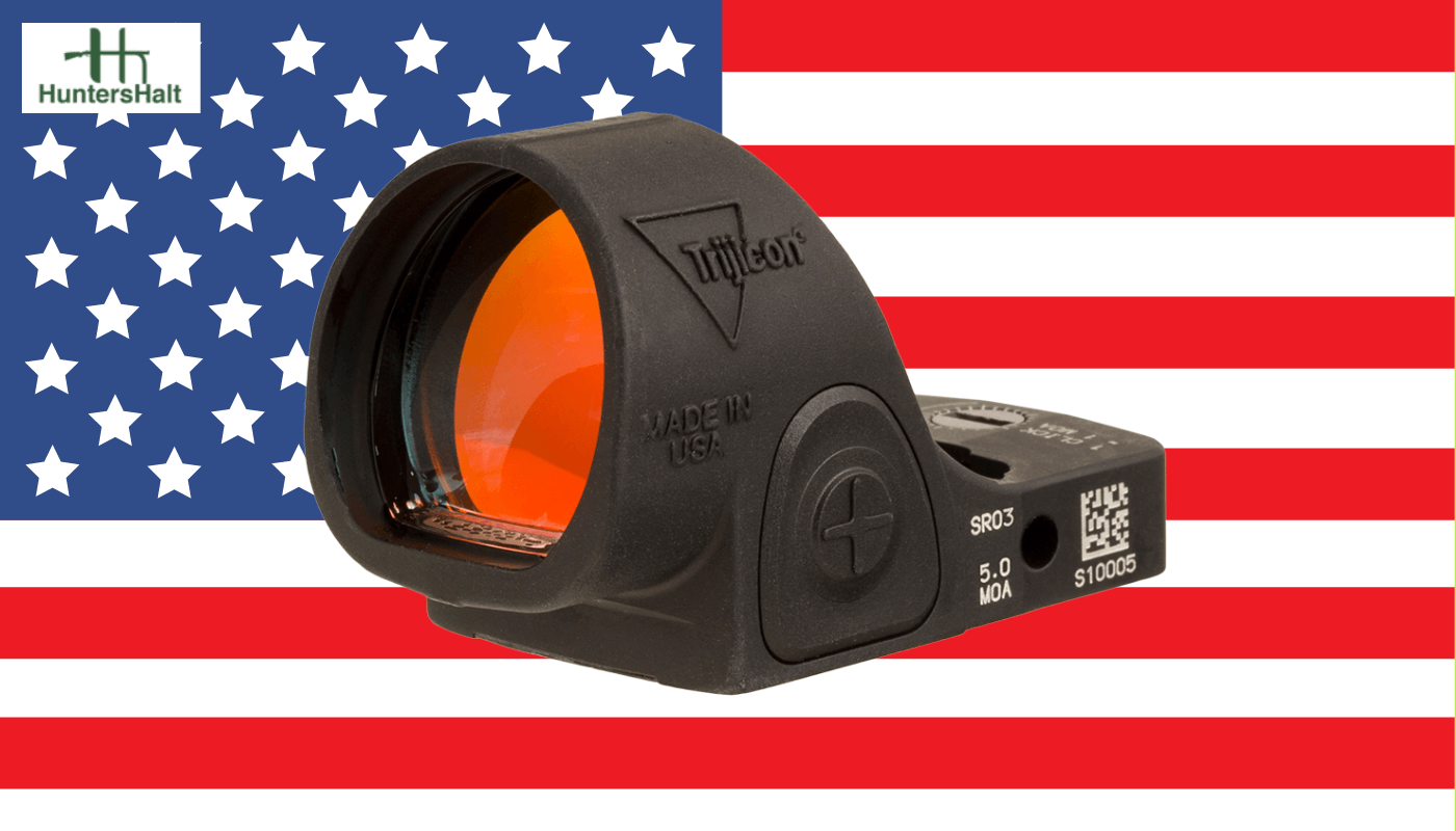 picture of trijicon SRO red dot with american flag