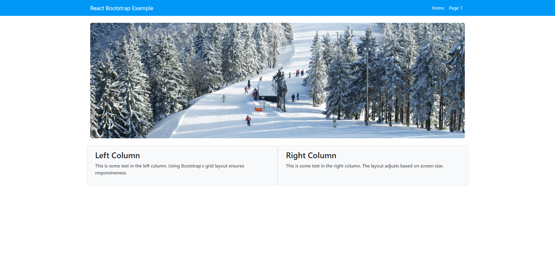 The home page's style has now been customized using React Bootstrap.