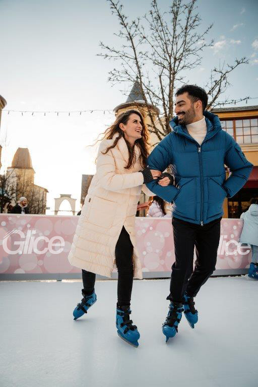 Couple ice skating