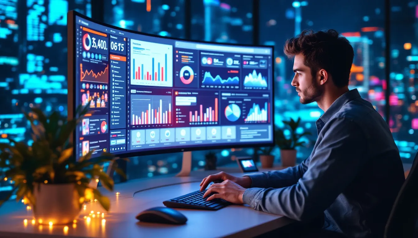 A digital marketer reviewing social media performance metrics.