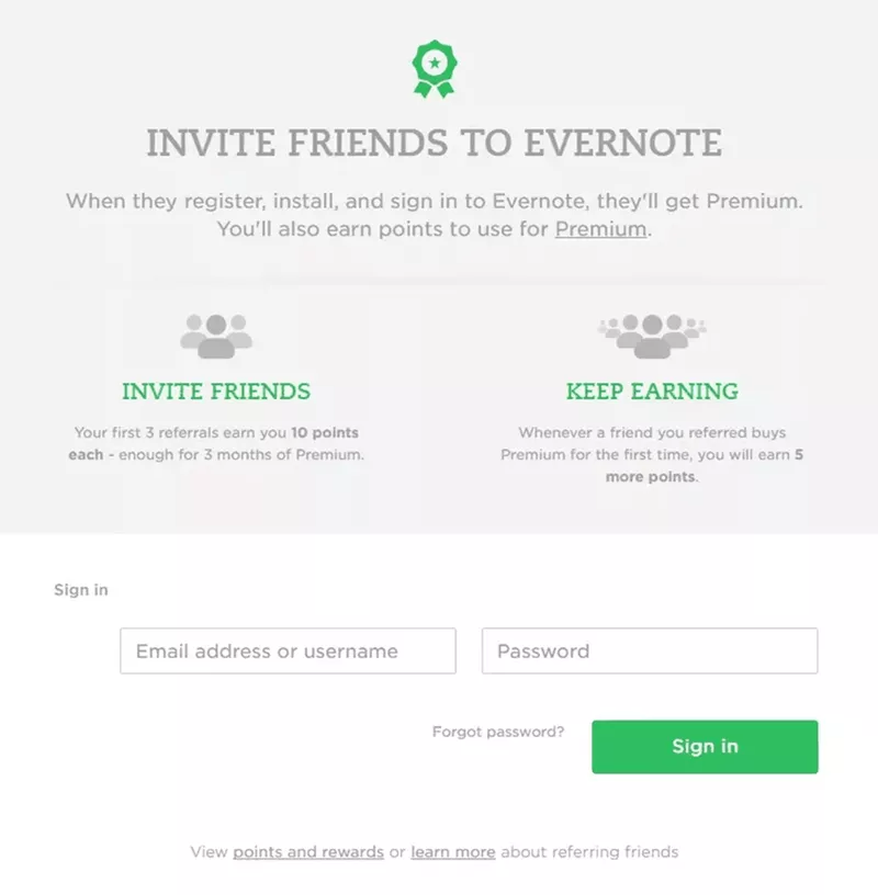Evernote's customer loyalty program