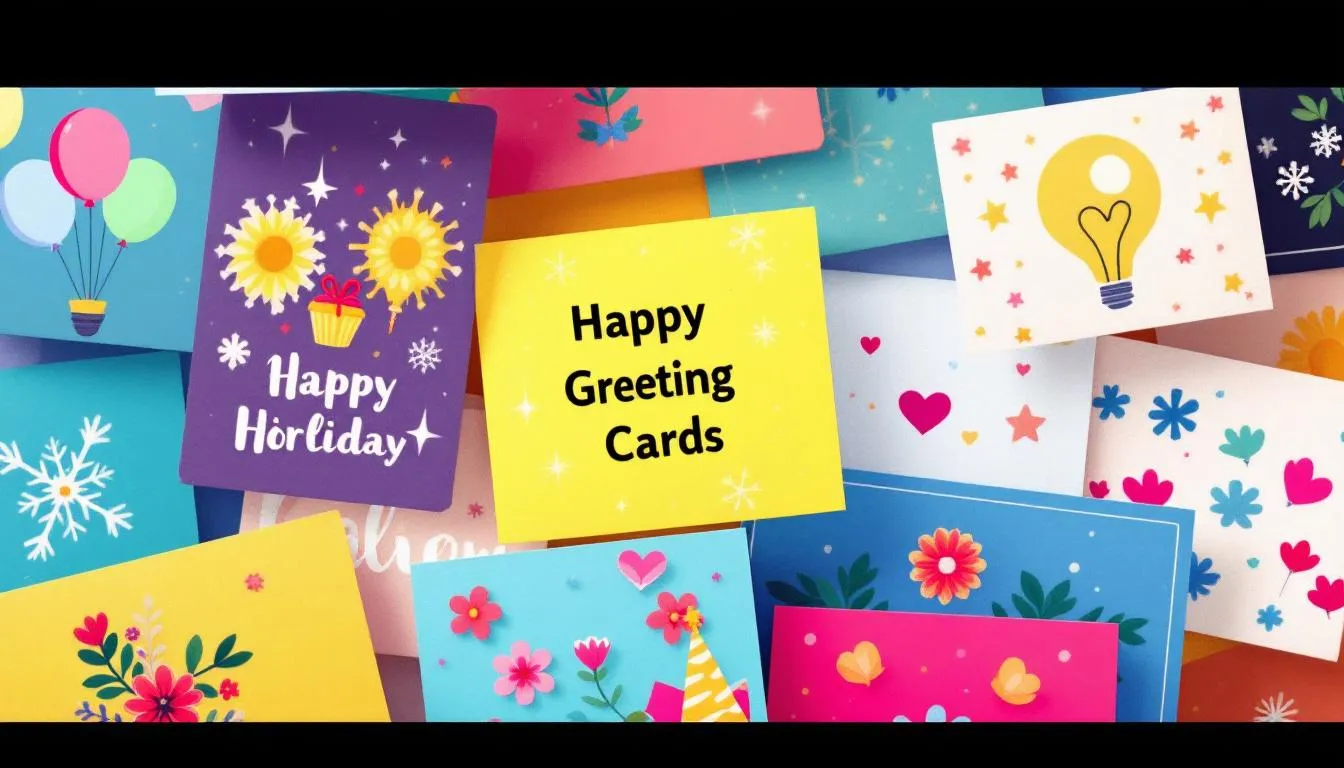 An assortment of digital greeting cards showcasing various designs and themes.