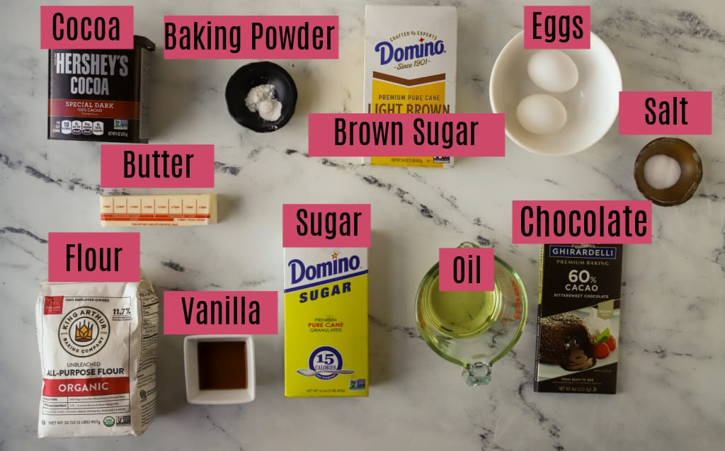 ingredients for peanut butter brownie recipe