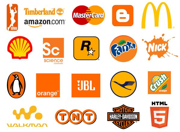 Highly popular brands with orange logos. 