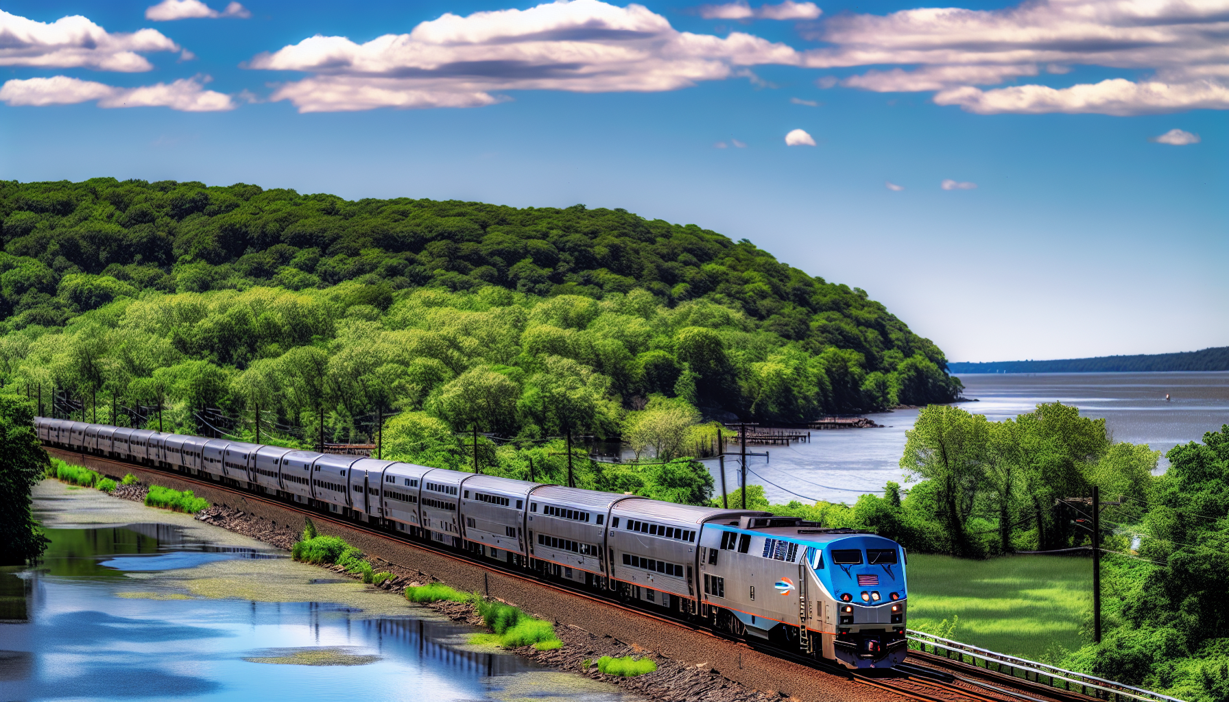 Metro-North Railroad train traveling from Stamford to Port Chester