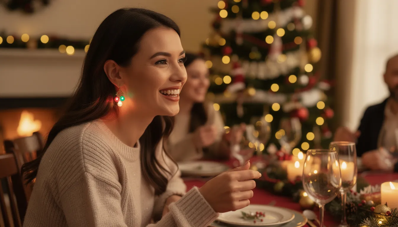 These eye-catching light-up Christmas earrings are designed for comfort and style, making them a perfect addition to any festive season outfit. Their playful sparkle adds an extra touch of magic to holiday celebrations, whether at a party or a cozy family gathering.