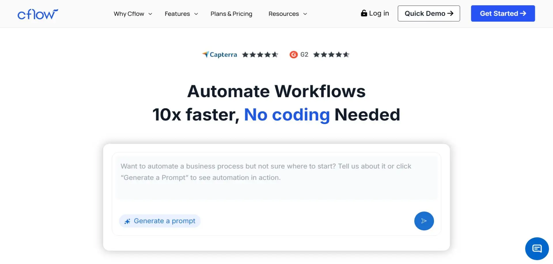 Homepage of Cflow website