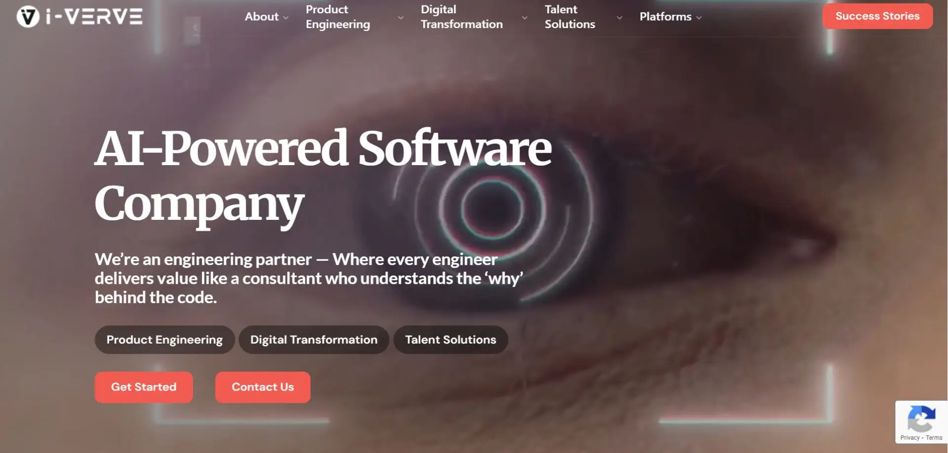 Homepage of i‑Verve website