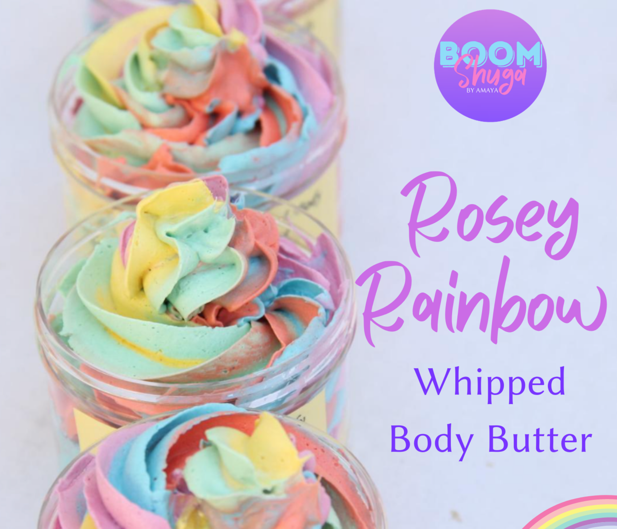 boomshuga rosey rainbow whipped body butter