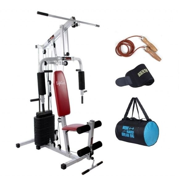 Lifeline Hg 002 Square Home Gym | Bonus Gym Bag and Sweat Belt & Leather Skipping Rope